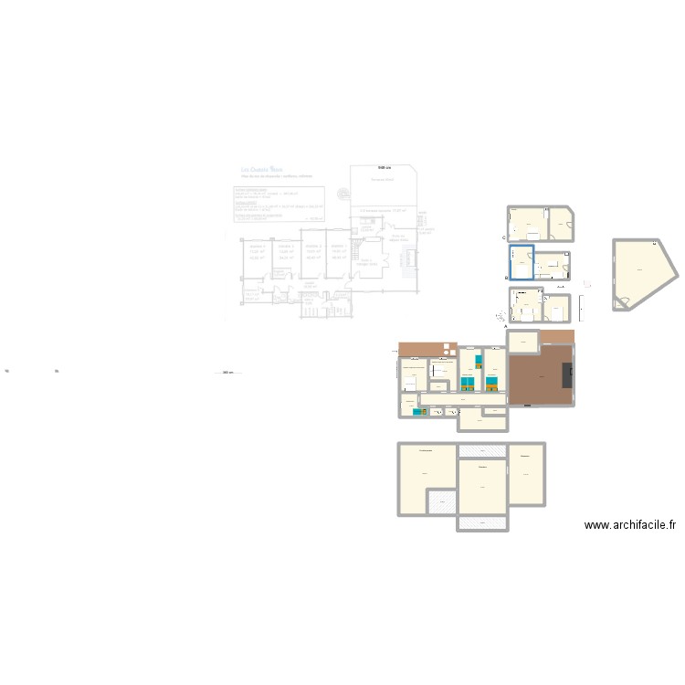 bleu04. Plan de 27 pièces et 571 m2