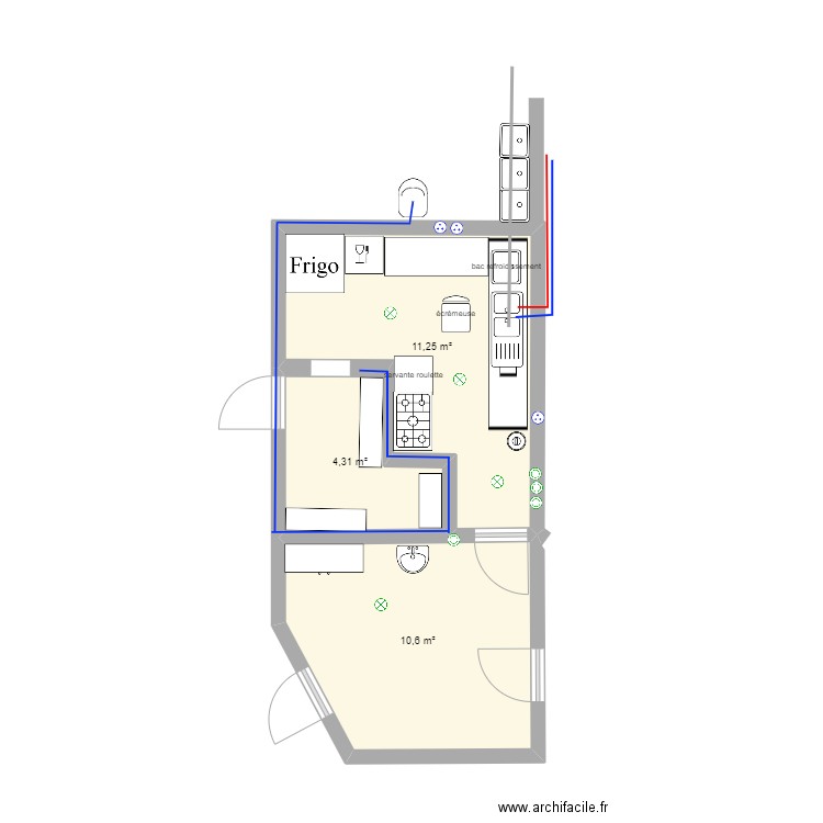 labo transfo. Plan de 3 pièces et 26 m2