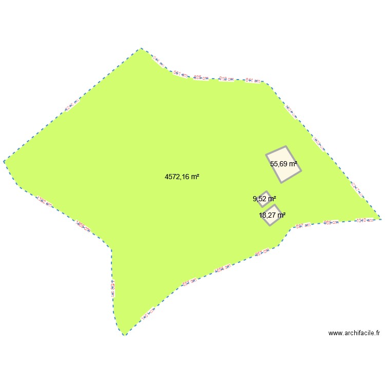 Plan Parcelle Saumane 520 chemin de la Tappy V2. Plan de 3 pièces et 83 m2