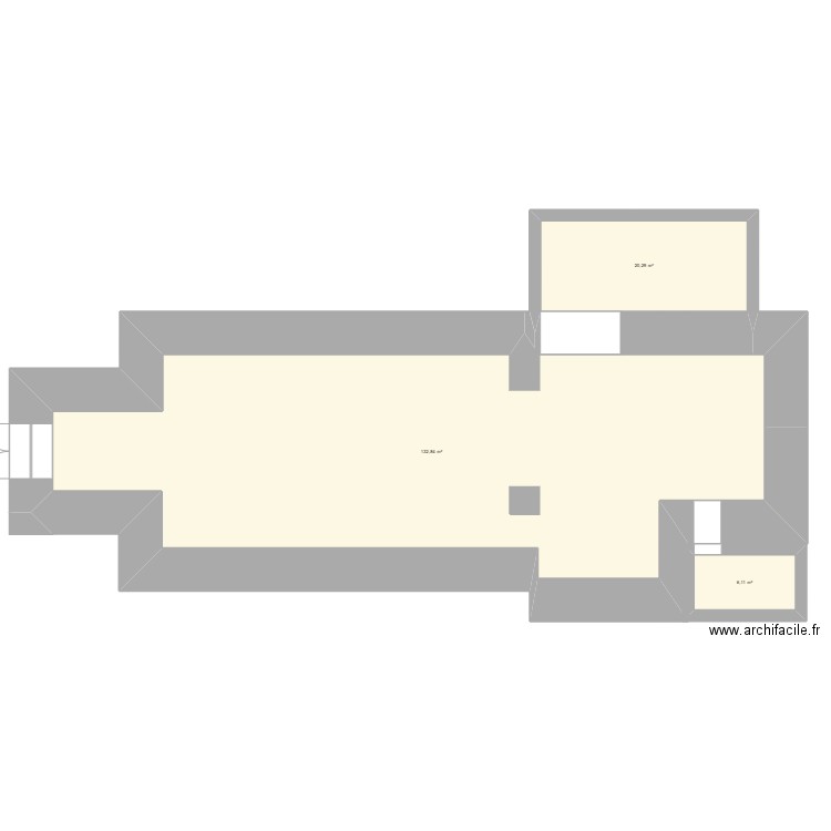 Eglise. Plan de 3 pièces et 159 m2