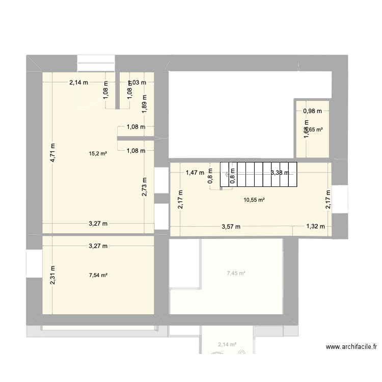 Vielle étages. Plan de 19 pièces et 153 m2