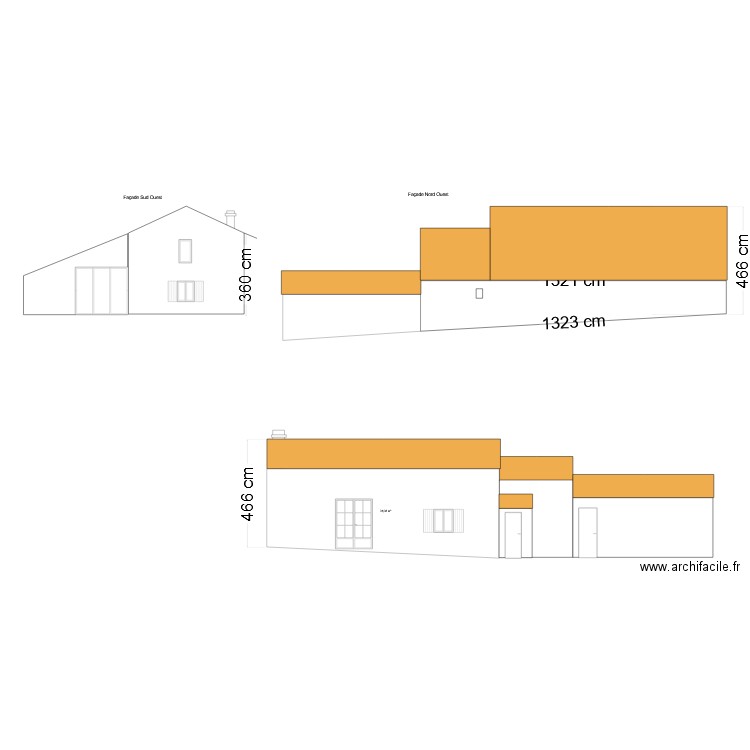 Facade echelle. Plan de 0 pièce et 0 m2