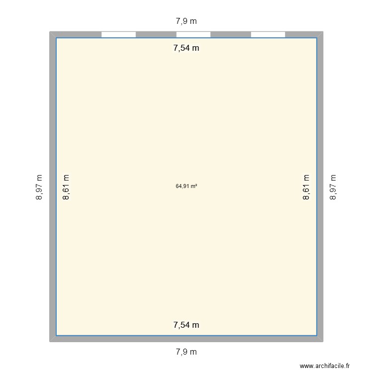 montonban t3. Plan de 1 pièce et 65 m2