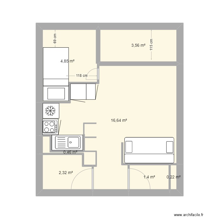 Plan Toussuire 4. Plan de 7 pièces et 29 m2