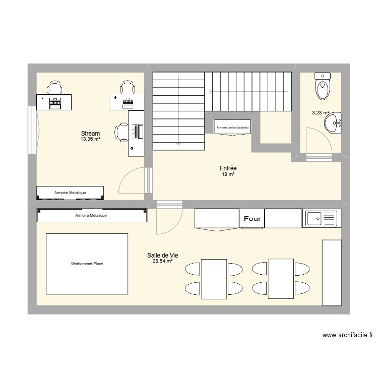 Maison Vernier. Plan de 4 pièces et 63 m2