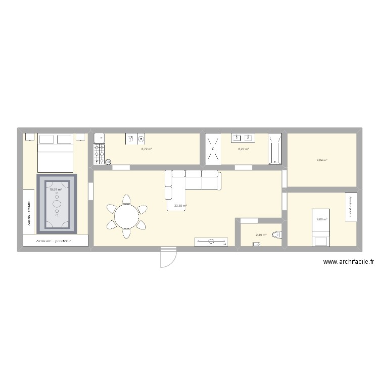 MAISON MATHEO. Plan de 7 pièces et 89 m2