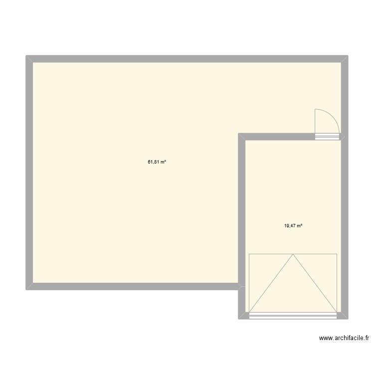 maison. Plan de 2 pièces et 81 m2