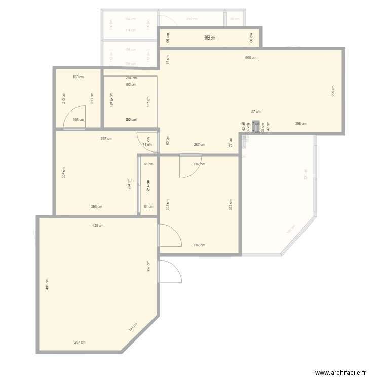 VILLA RDC. Plan de 22 pièces et 164 m2