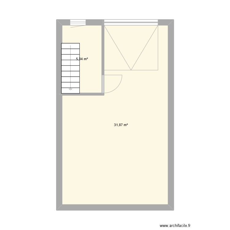 garage. Plan de 2 pièces et 37 m2