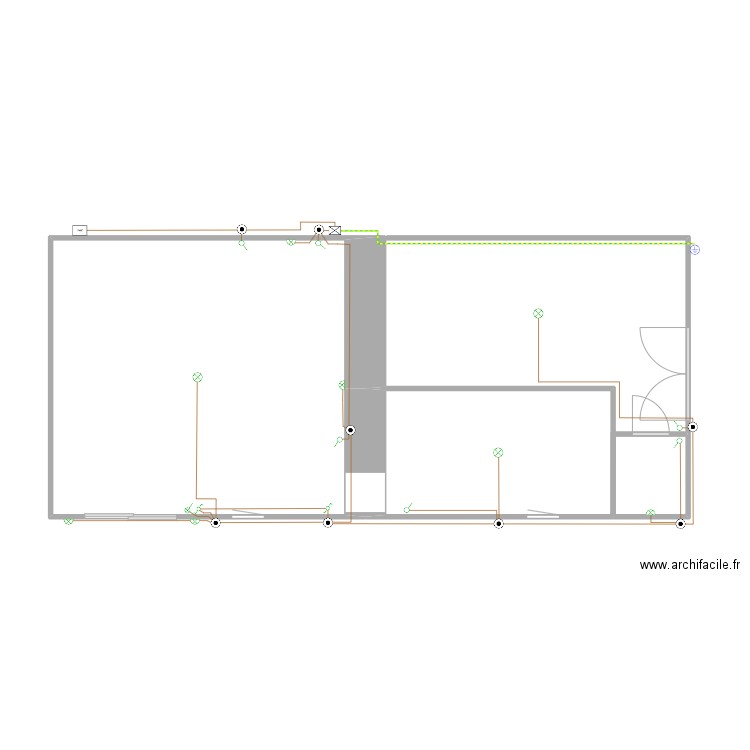 plan lumiere saous sol. Plan de 3 pièces et 45 m2