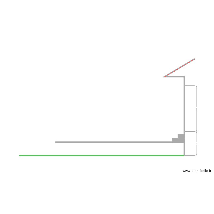 Extension. Plan de 2 pièces et 0 m2