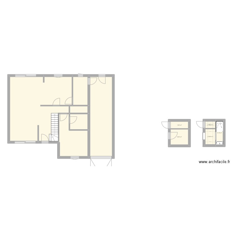 rez de chaussé. Plan de 11 pièces et 102 m2