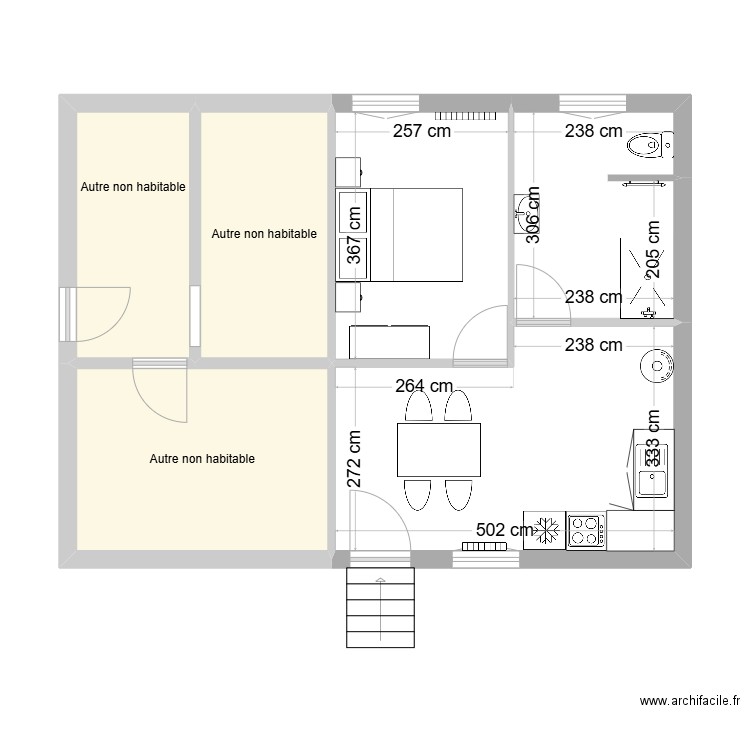 PLAN PLOMBERIE DUGUENET MODIF22. Plan de 6 pièces et 55 m2