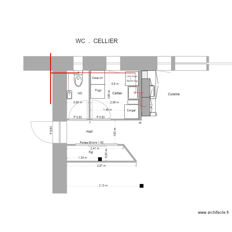 WC  CELLIER. Plan de 0 pièce et 0 m2