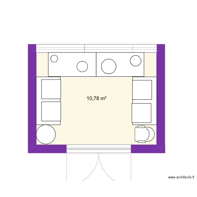 MEMORY. Plan de 1 pièce et 11 m2