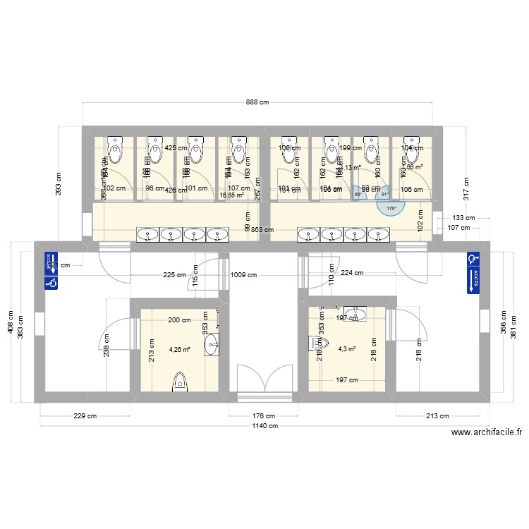 piece ccas. Plan de 5 pièces et 30 m2