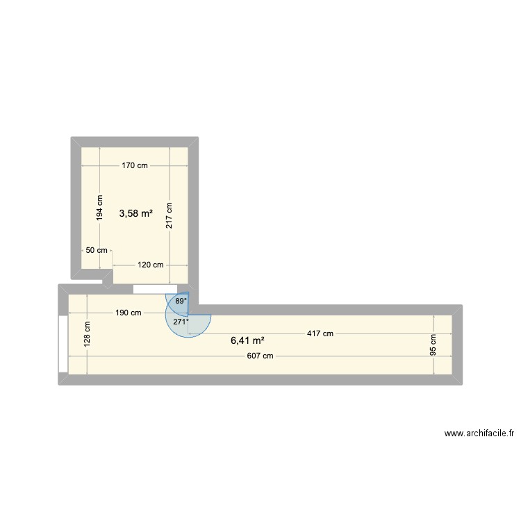 StKonst. Plan de 2 pièces et 10 m2