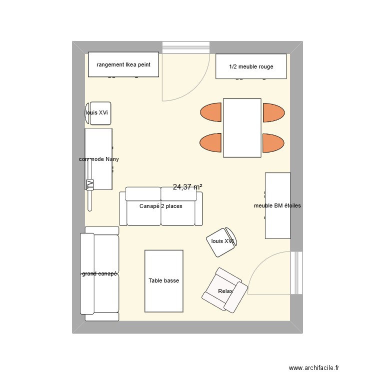 appart mamy v1. Plan de 1 pièce et 24 m2