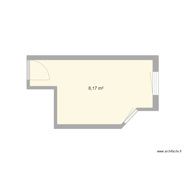 greffier. Plan de 1 pièce et 8 m2