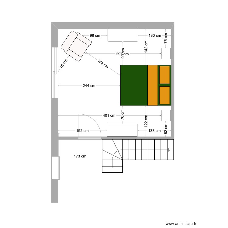 Chambre 1. Plan de 0 pièce et 0 m2