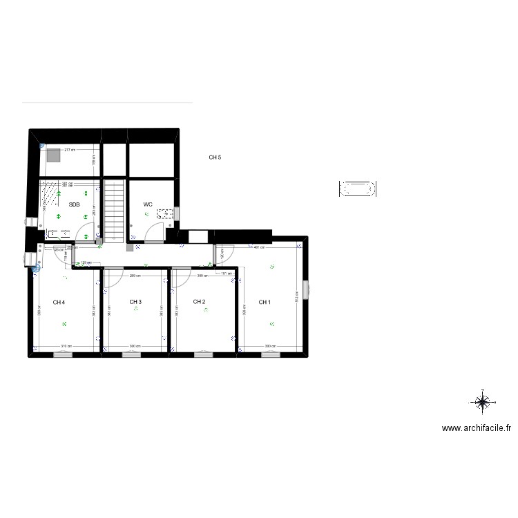 BERGERIE ETAGE ELEC. Plan de 4 pièces et 66 m2