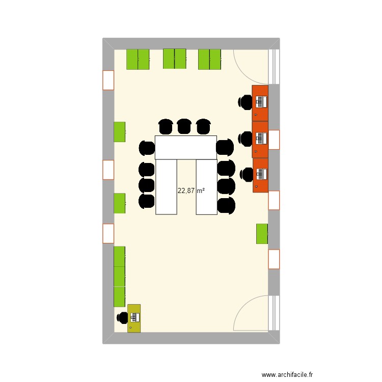 bibliothèque4. Plan de 1 pièce et 23 m2