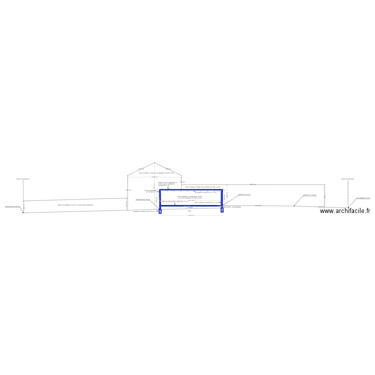 plan de coupe B-B avec projet d'extension 2. Plan de 0 pièce et 0 m2