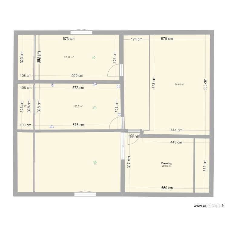 églisottes étage. Plan de 5 pièces et 88 m2