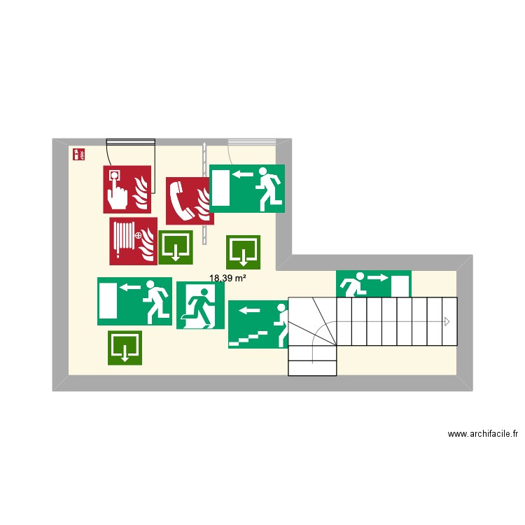 Test. Plan de 1 pièce et 18 m2