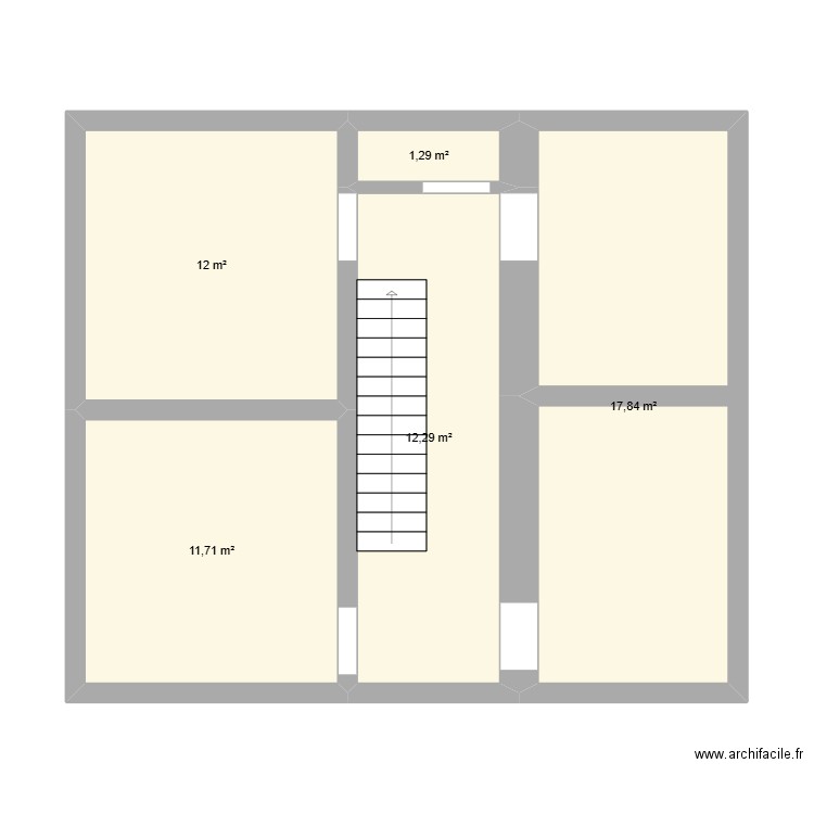 plan manue origin. Plan de 5 pièces et 55 m2