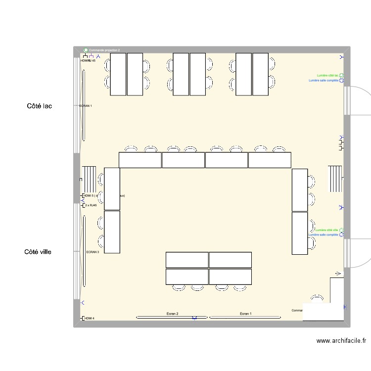 Salle Oxygène 2235. Plan de 1 pièce et 123 m2