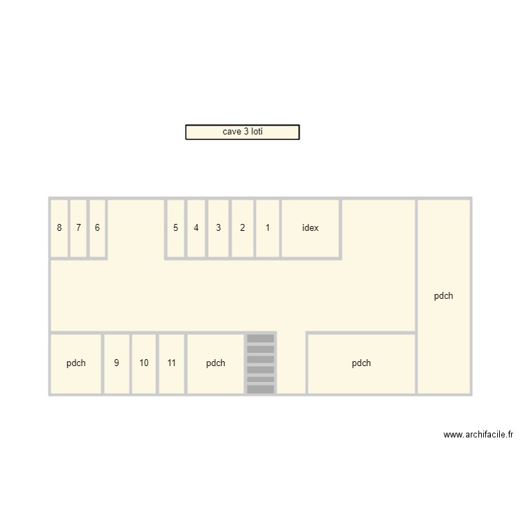 cave 3 loti. Plan de 24 pièces et 32 m2