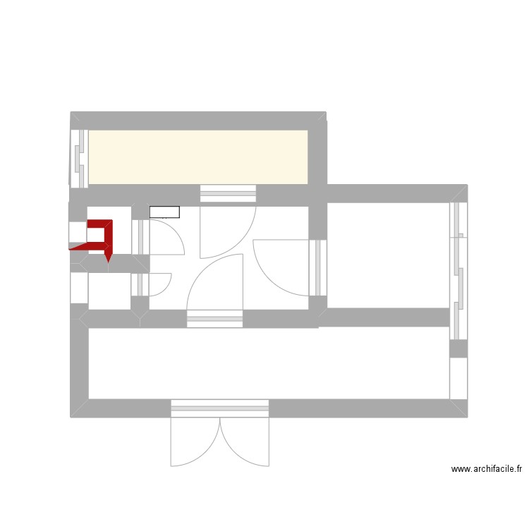 louloua. Plan de 1 pièce et 2 m2