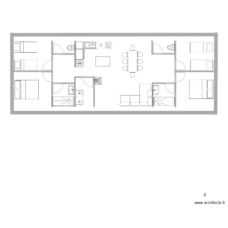 PROJET CAMPAGNE 2 90m2. Plan de 0 pièce et 0 m2