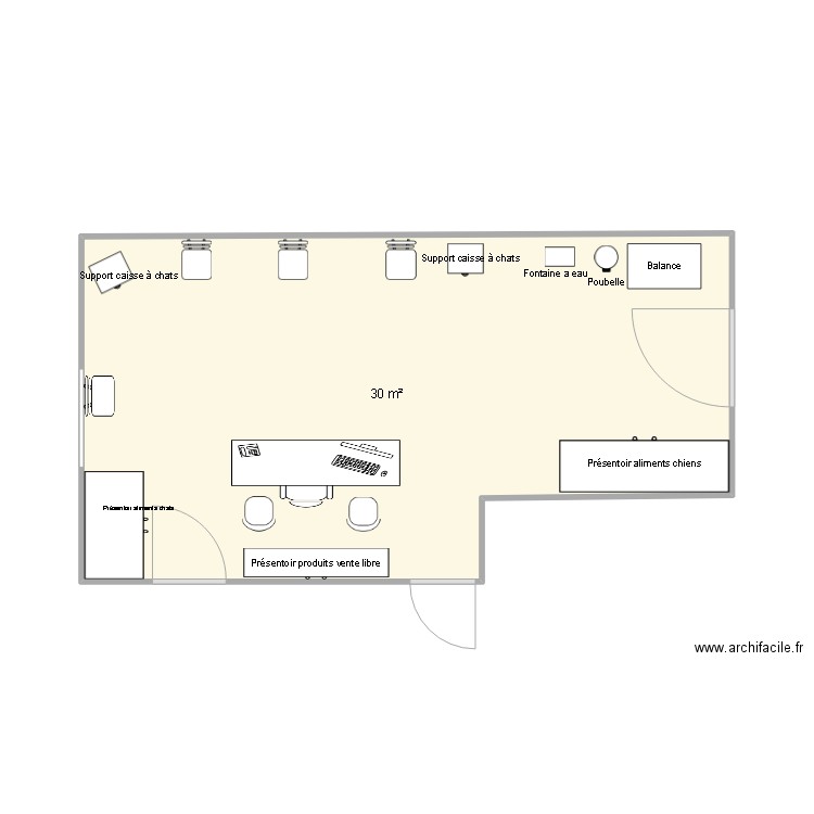 salle d attente1. Plan de 1 pièce et 30 m2