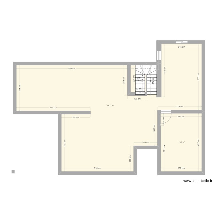 MAISON 2. Plan de 3 pièces et 120 m2