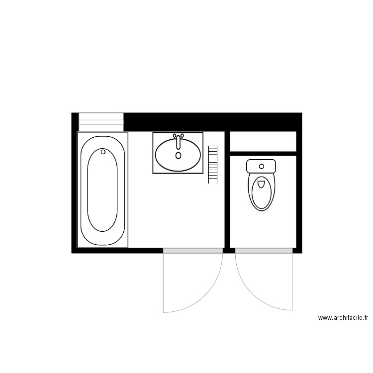 BLACHON SDB. Plan de 3 pièces et 5 m2