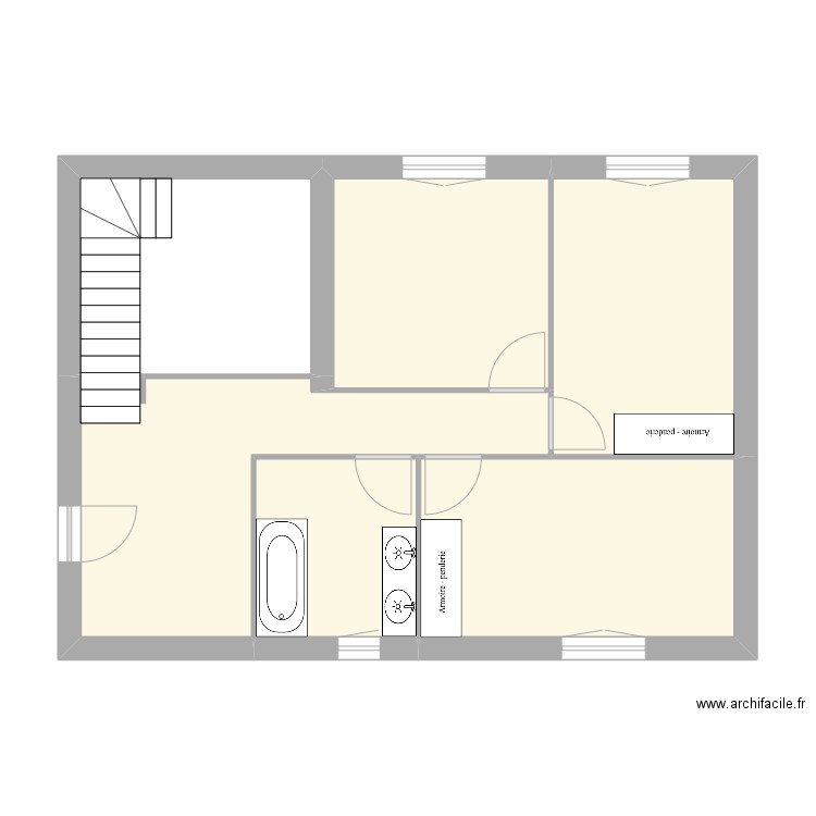 Laréal - Etage . Plan de 6 pièces et 59 m2