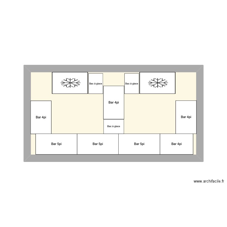 Bar FMG 10x20 - VIP. Plan de 1 pièce et 19 m2