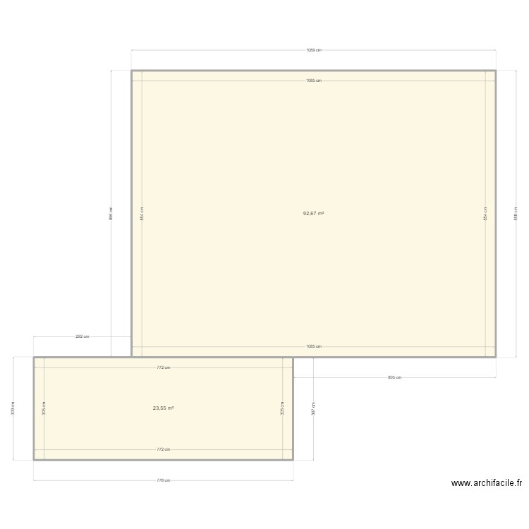 NANTERRE. Plan de 2 pièces et 116 m2