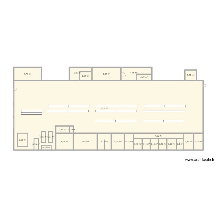 Drancy. Plan de 29 pièces et 75 m2