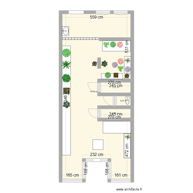 Lejardin Demarguerite. Plan de 4 pièces et 68 m2