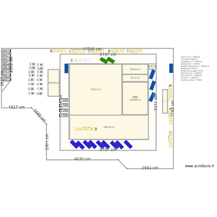 TRIALP 1 nouveau bâtiment. Plan de 10 pièces et 780 m2