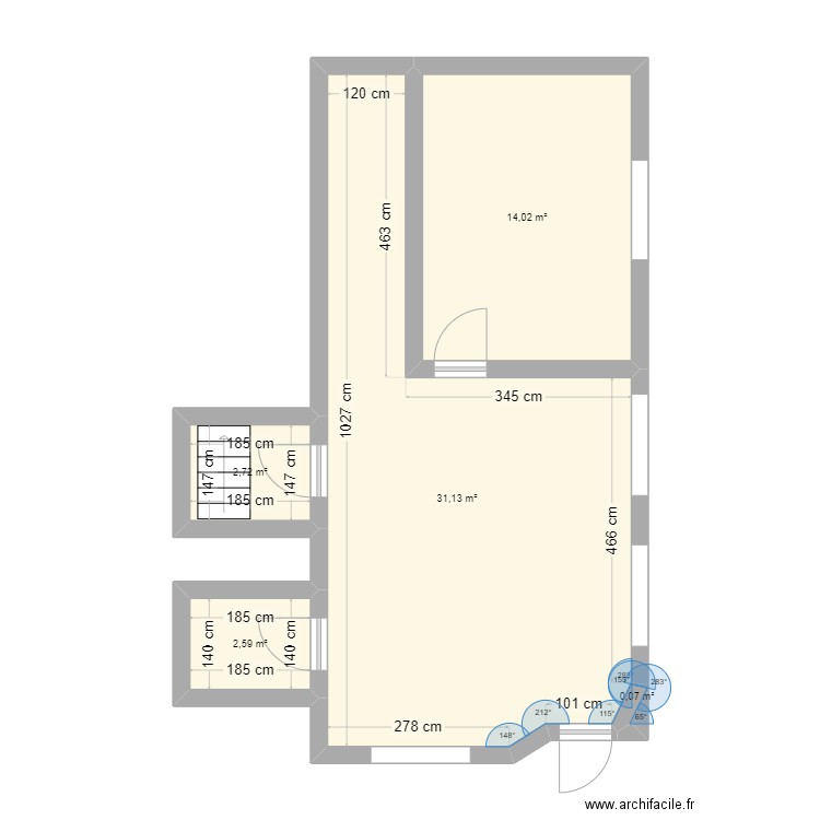 armentieres. Plan de 5 pièces et 51 m2