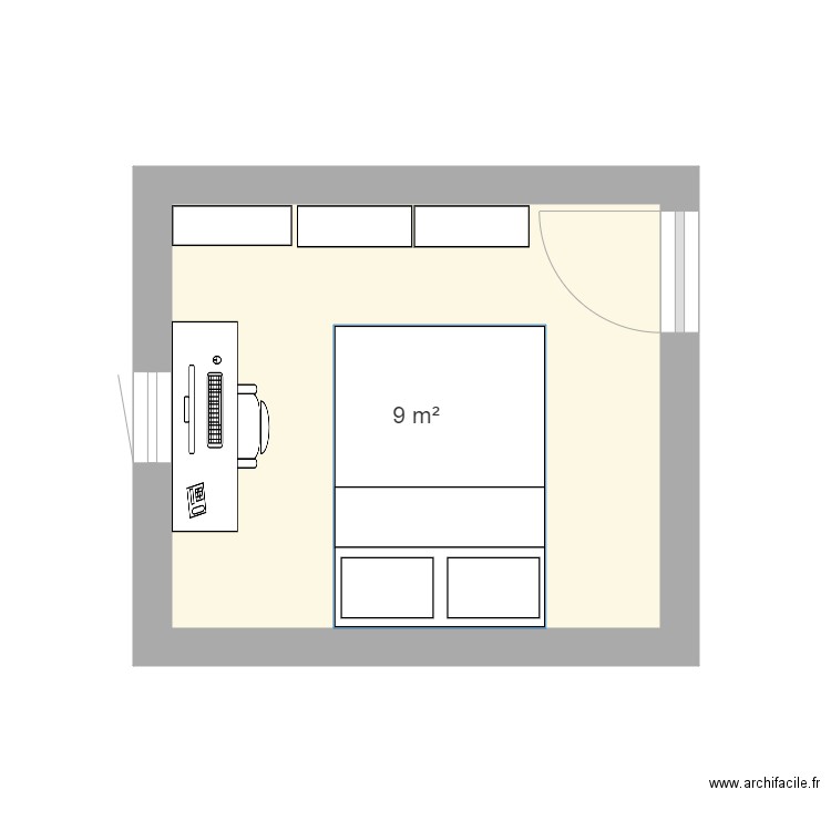 Ma chambre. Plan de 1 pièce et 9 m2