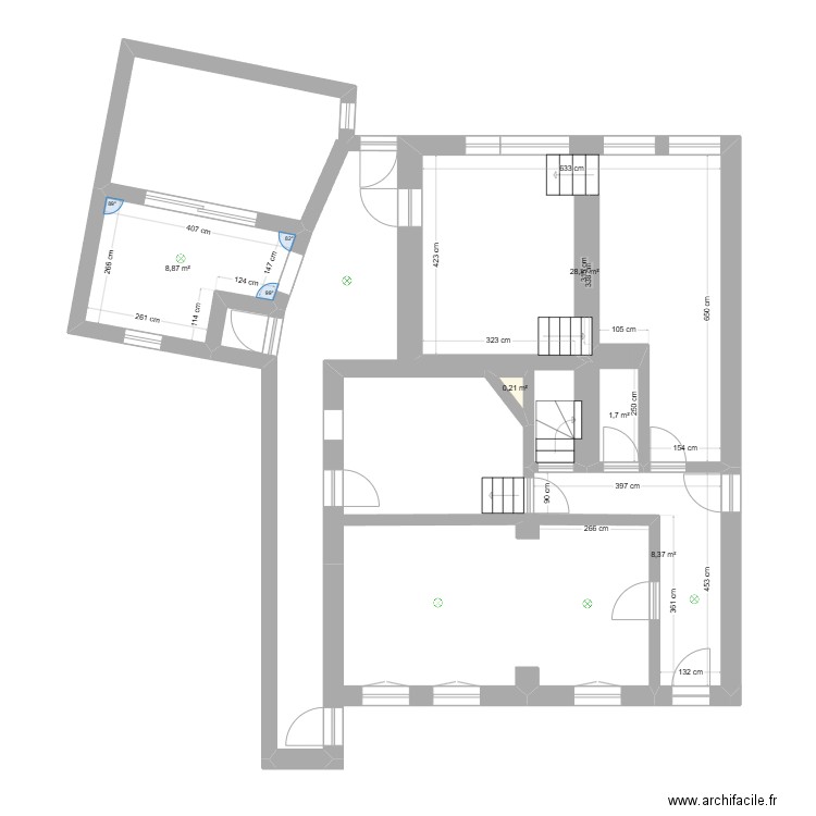 maison 33. Plan de 5 pièces et 48 m2