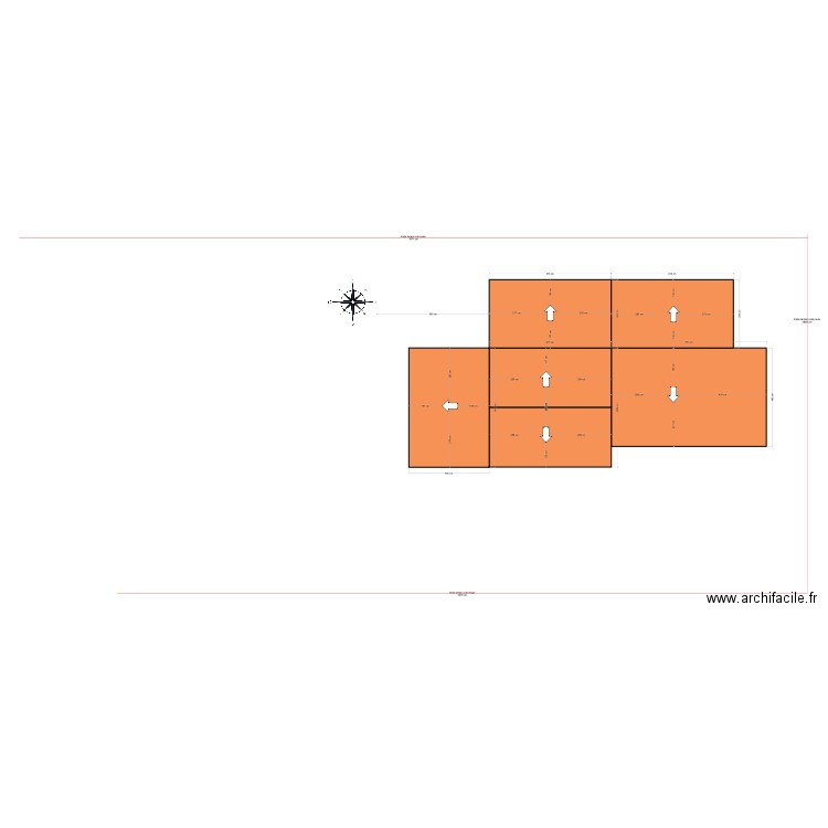 plan de toiture après travaux. Plan de 1 pièce et 4 m2