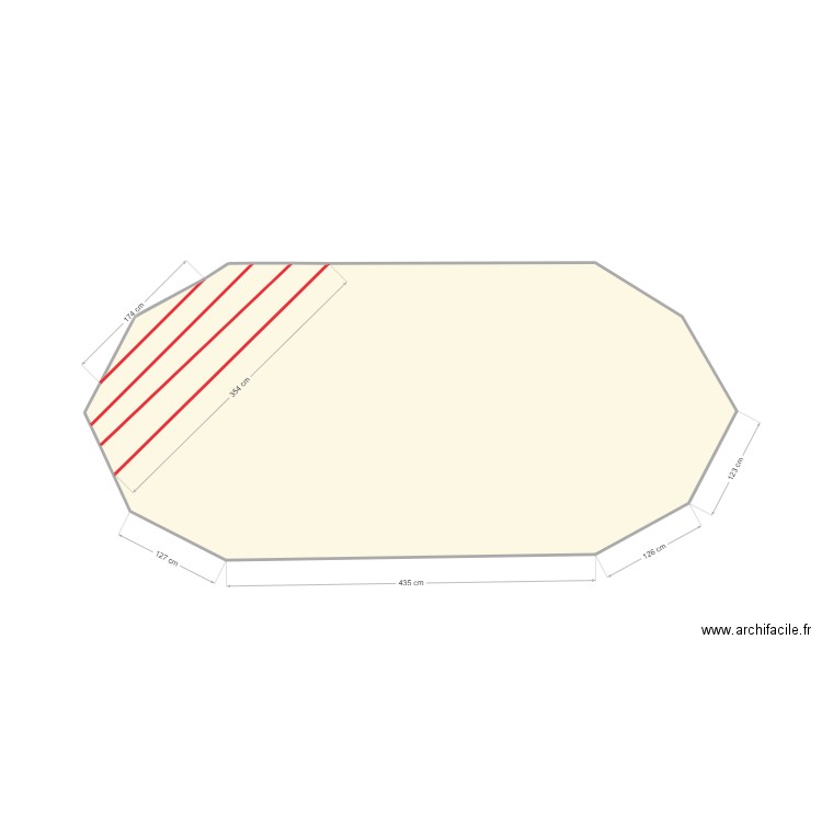 piscine 2. Plan de 3 pièces et 22 m2