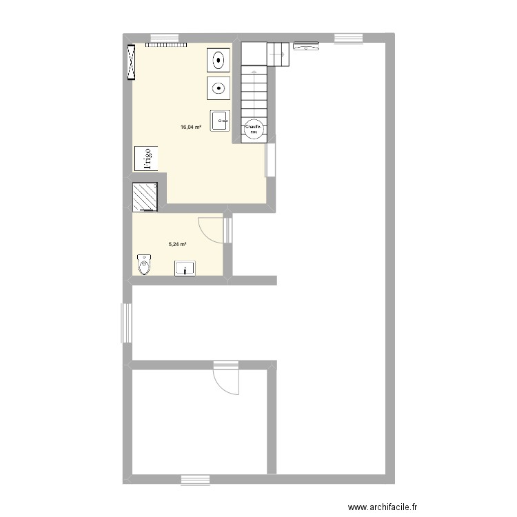 Sous-Sol McMasterville. Plan de 2 pièces et 21 m2