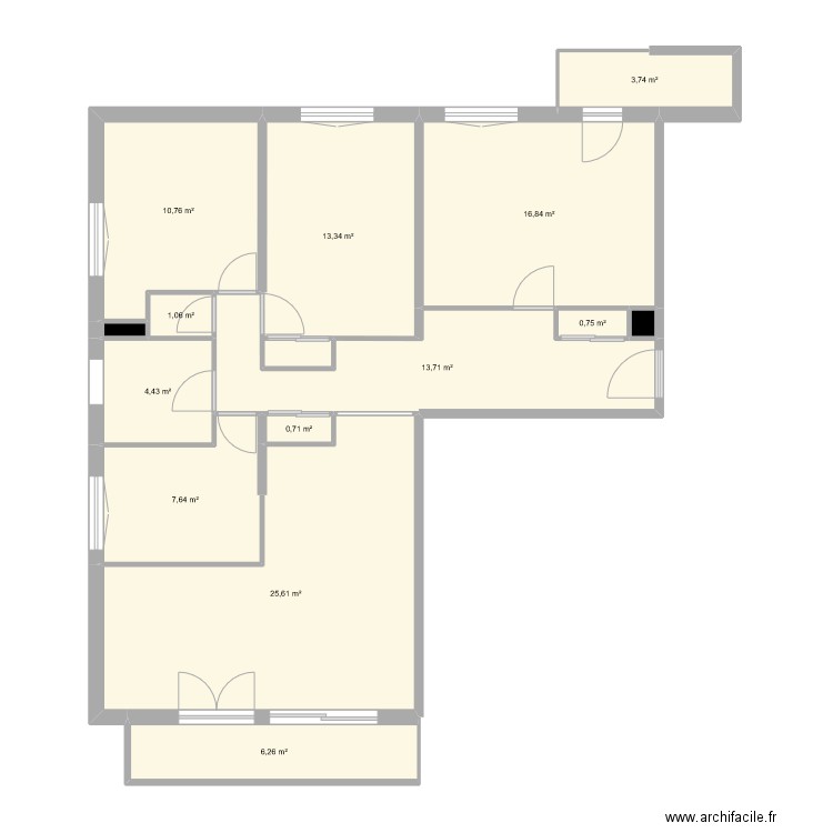 maison. Plan de 14 pièces et 105 m2